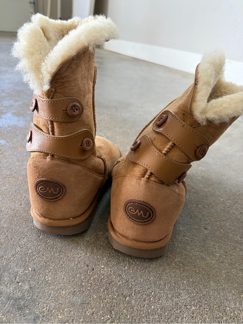 Emu Chestnut Suede Alba Button Boots